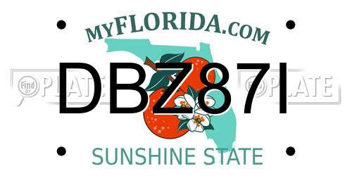 DBZ87I Florida License Plate