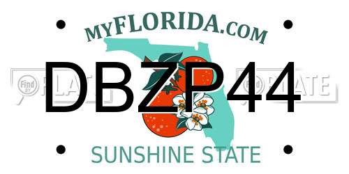 DBZP44 Florida License Plate