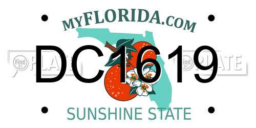 DC1619 Florida License Plate