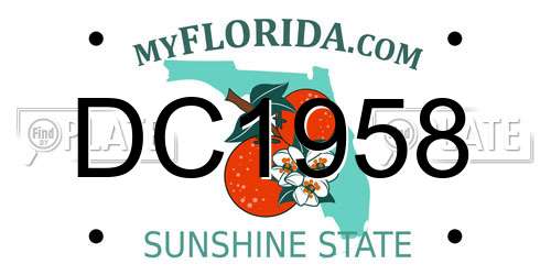 DC1958 Florida License Plate