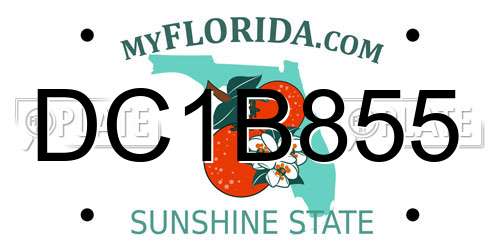 DC1B855 Florida License Plate