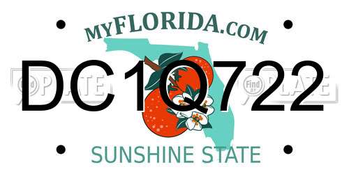 DC1Q722 Florida License Plate