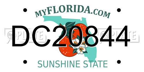 DC20844 Florida License Plate