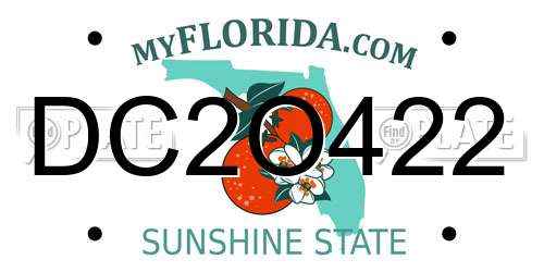 DC2O422 Florida License Plate