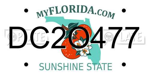 DC2O477 Florida License Plate