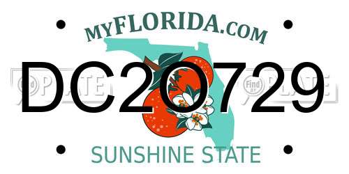 DC2O729 Florida License Plate