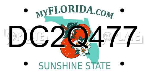 DC2Q477 Florida License Plate
