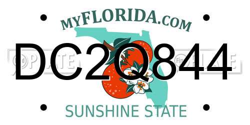 DC2Q844 Florida License Plate