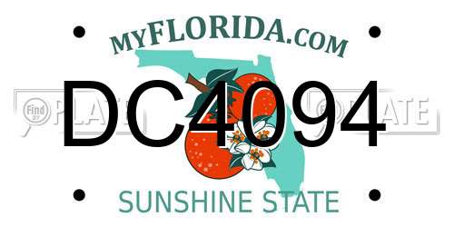 DC4094 Florida License Plate