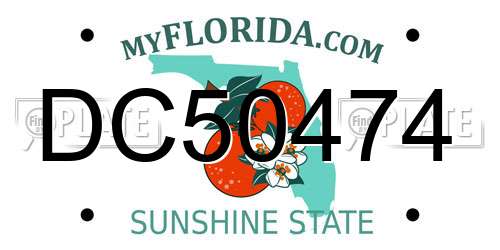 DC50474 Florida License Plate