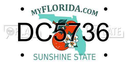 DC5736 Florida License Plate