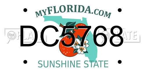 DC5768 Florida License Plate