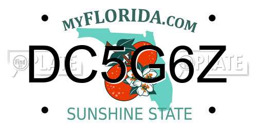 DC5G6Z Florida License Plate