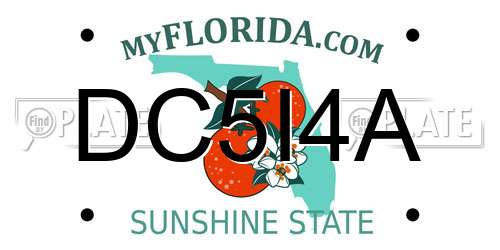 DC5I4A Florida License Plate