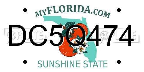 DC5Q474 Florida License Plate