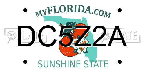 DC5Z2A Florida License Plate