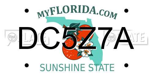DC5Z7A Florida License Plate