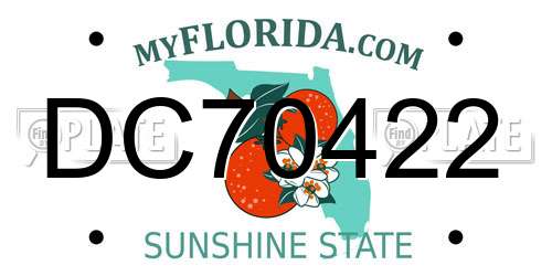 DC70422 Florida License Plate