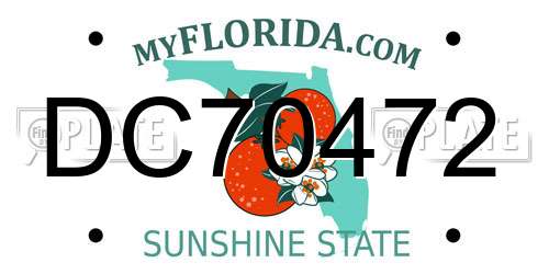 DC70472 Florida License Plate