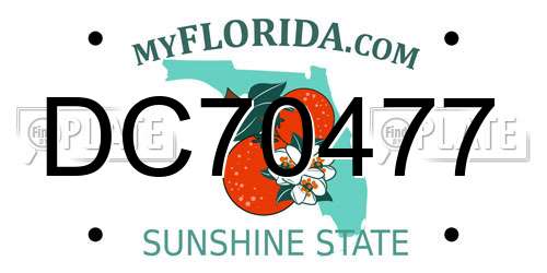 DC70477 Florida License Plate