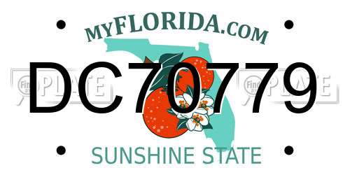 DC70779 Florida License Plate