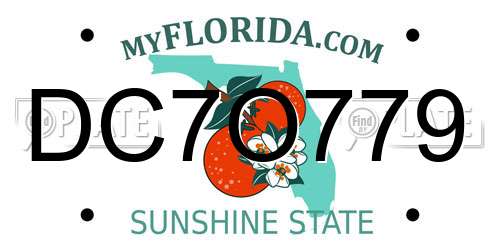 DC7O779 Florida License Plate