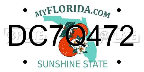 DC7Q472 Florida License Plate