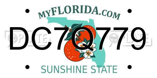 DC7Q779 Florida License Plate