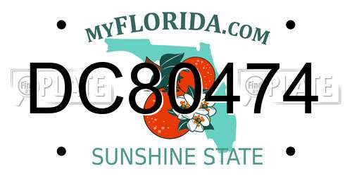 DC80474 Florida License Plate
