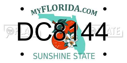 DC8144 Florida License Plate