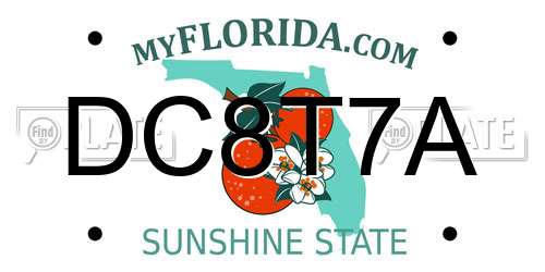 DC8T7A Florida License Plate