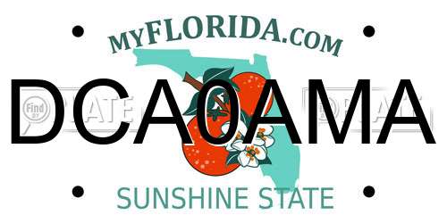 DCA0AMA Florida License Plate