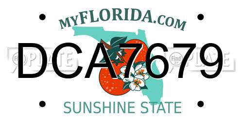 DCA7679 Florida License Plate