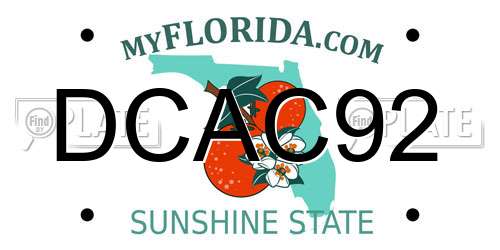 DCAC92 Florida License Plate