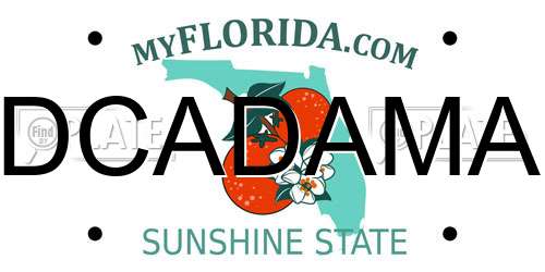 DCADAMA Florida License Plate