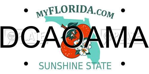 DCAOAMA Florida License Plate
