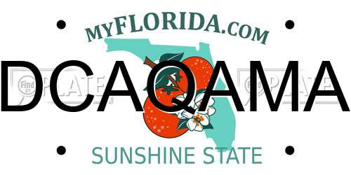 DCAQAMA Florida License Plate