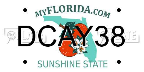 DCAY38 Florida License Plate