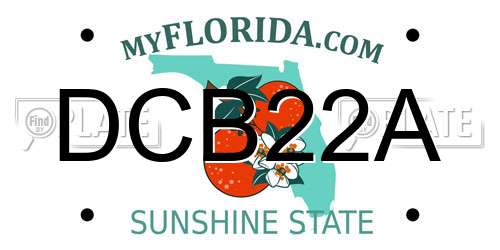 DCB22A Florida License Plate