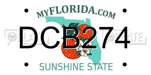 DCB274 Florida License Plate