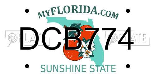 DCB774 Florida License Plate