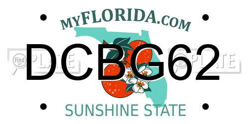 DCBG62 Florida License Plate
