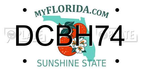 DCBH74 Florida License Plate