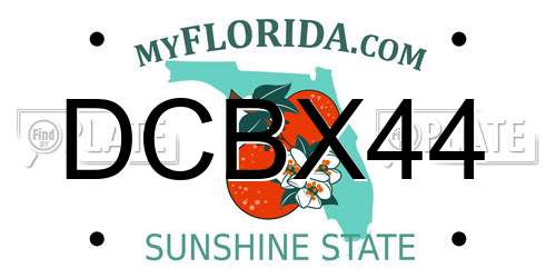 DCBX44 Florida License Plate