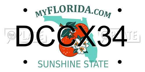 DCCX34 Florida License Plate