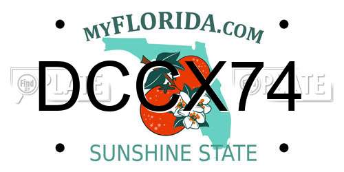 DCCX74 Florida License Plate