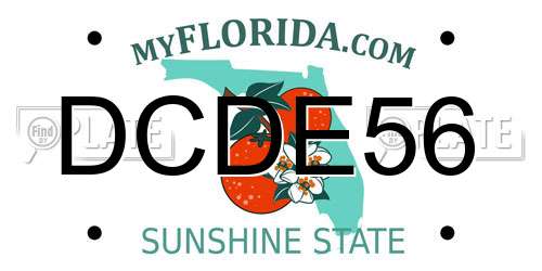 DCDE56 Florida License Plate