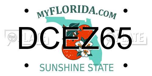 DCEZ65 Florida License Plate