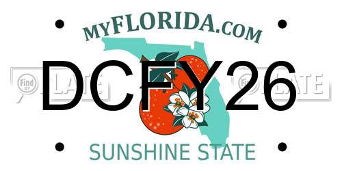 DCFY26 Florida License Plate