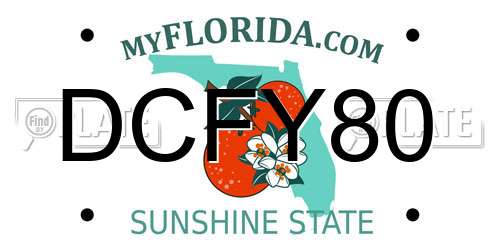DCFY80 Florida License Plate
